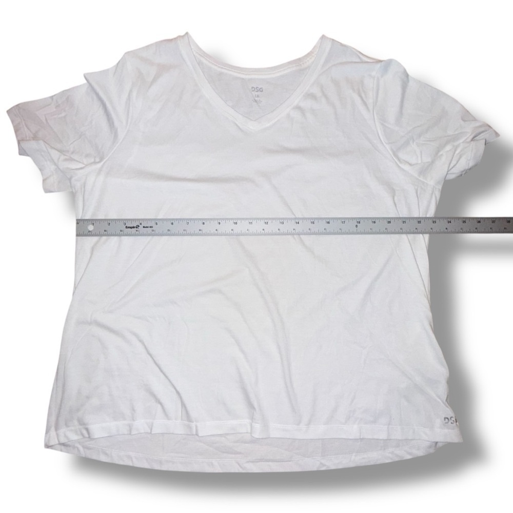 DSG Women's Core Cotton Jersey V-Neck T-Shirt 1X White - Picture 7 of 12